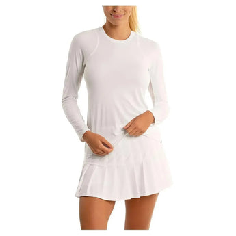 Women's LUV Breeze Long Sleeve Tennis Crew-Apparel-Lucky In Love-105241-110_WHITE-L-Tennis Express
