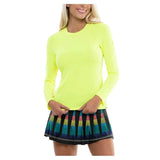 Women's LUV Breeze Long Sleeve Tennis Crew-Apparel-Lucky In Love-105241-710_NEON_YELLOW-L-Tennis Express