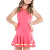 Girls' It's A Win Dress-Apparel-Lucky In Love-105600-648_NEON_PINK-L-Tennis Express