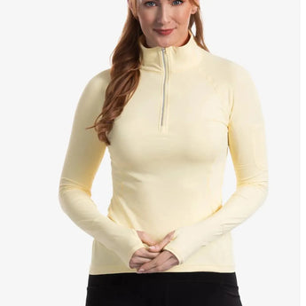 Women's Mock Zip Tennis Top-Apparel-BloqUV-105678-LEMON_YELLOW-L-Tennis Express