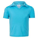 Girls' Cropped Tennis Polo-Apparel-Lucky In Love-105802-410_OCEAN-L-Tennis Express