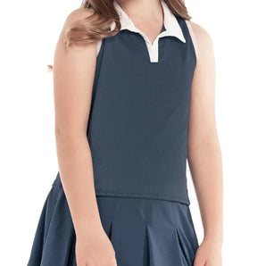 Girls' Winning Day Crop Tennis Tank Slate-Apparel-Lucky In Love-106538-DEFAULT-L-Tennis Express