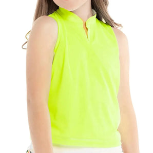Girls' Mesh Is More Tennis Tank Neon Yellow-Apparel-Lucky In Love-106539-DEFAULT-L-Tennis Express