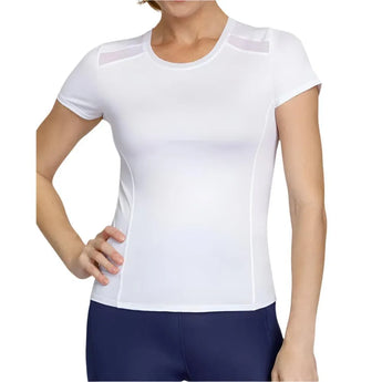 Women's Lorenia Short Sleeve Tennis Top-Apparel-Tail-106586-1204_CHALK-L-Tennis Express