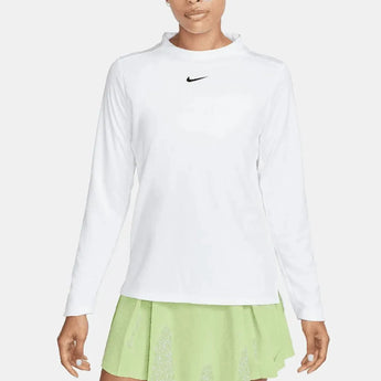 Women's Dri-FIT Club UV Tennis Crew Top-Apparel-Nike-106687-100_WHITEBK-L-Tennis Express