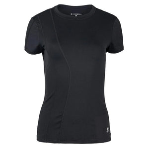 Women's Short Sleeve Tennis Top-Apparel-Sofibella-107016-BLACK-L-Tennis Express