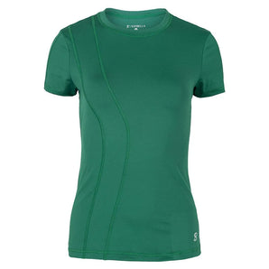 Women's Short Sleeve Tennis Top-Apparel-Sofibella-107016-FOREST_GREEN-L-Tennis Express