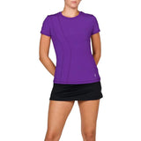 Women's Short Sleeve Tennis Top-Apparel-Sofibella-107016-PURPLE-L-Tennis Express