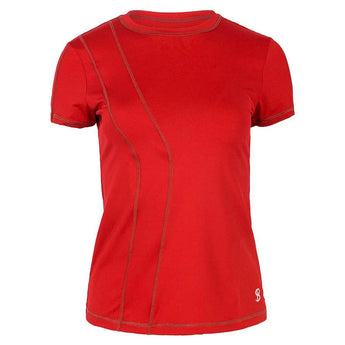 Women's Short Sleeve Tennis Top-Apparel-Sofibella-107016-RED-L-Tennis Express