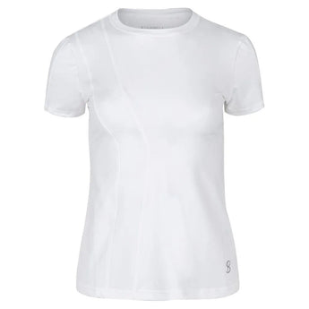 Women's Short Sleeve Tennis Top-Apparel-Sofibella-107016-WHITE-L-Tennis Express