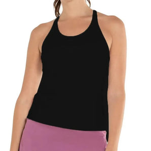 Women's Rib Tennis Tank with Bra Black-Apparel-K-Swiss-107474-DEFAULT-L-Tennis Express