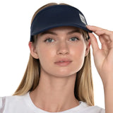 Women's Lucky Logo Stretch Tennis Visor-Apparel-Lucky In Love-108414-401_MIDNIGHT-L-Tennis Express