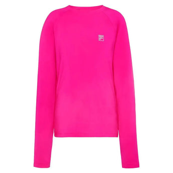 Girls' Essentials Long Sleeve Tennis UV Blocker Top-Apparel-Fila-108462-543_PINK_GLO-L-Tennis Express