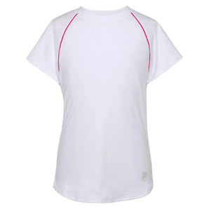 Girls' Essentials Short Sleeve Tennis Top-Apparel-Fila-108467-100_WHITEPK_GL-L_7d7da325-feb1-4f29-b8e1-8c10c0666286-Tennis Express