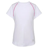 Girls' Essentials Short Sleeve Tennis Top-Apparel-Fila-108467-100_WHITEPK_GL-L_d6954ef8-82a6-40d5-aaf4-4e15149ea83f-Tennis Express