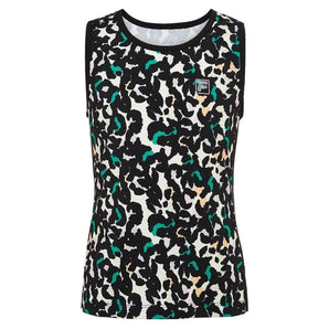 Girls' Essentials Full Coverage Tennis Tank-Apparel-Fila-108468-003_BLACK_ANIMAL-L-Tennis Express