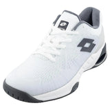 Men's Mirage 100 Speed Tennis Shoes All White and Asphalt-Footwear-Lotto-108472-DEFAULT-L-1-[Sku]-Tennis Express