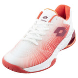 Women's Mirage 100 2nd Speed Tennis Shoes All White and Grenadine Red,Footwear,Lotto,5.5,,Tennis Express,108475-DEFAULT-L