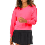 Girls' Hype Tennis Long Sleeve-Apparel-Lucky In Love-108567-647_CORAL_CRUSH-L-Tennis Express