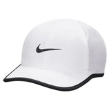 Juniors' Dri-FIT Club Unstructured Featherlight Tennis Cap-Apparel-Nike-109563-100_WHITEBLACK-L-Tennis Express