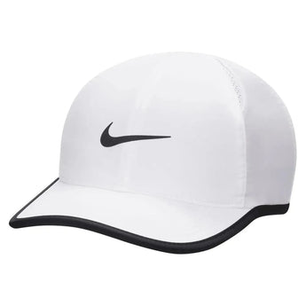 Juniors' Dri-FIT Club Unstructured Featherlight Tennis Cap-Apparel-Nike-109563-100_WHITEBLACK-L-Tennis Express