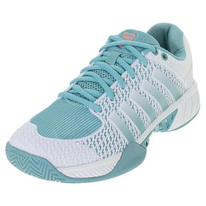 Women's Express Light Pickleball Shoes Blanc de Blanc and Nile Blue-Footwear-K-Swiss-109680-DEFAULT-L-Tennis Express