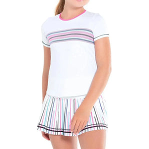 Girl's Prep In My Step Tennis Short Sleeve White,Apparel,Lucky In Love,,,Tennis Express,109714-DEFAULT-L