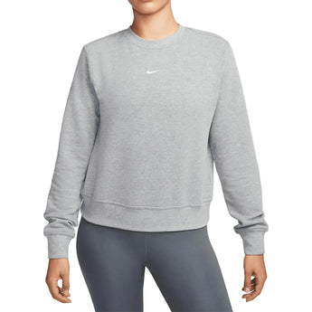 Women's Dri-Fit One Crew-Neck French Terry Sweatshirt-Apparel-Nike-109790-091_CARBON_HEATHER-L-Tennis Express