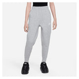 Girl's Club Fleece High-Waisted Fitten Pants-Apparel-Nike-109893-063_DK_GREY_HEATHER-L-2-[Sku]-Tennis Express