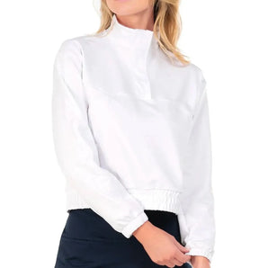 Women's Mock Tennis Pullover-Apparel-Lucky In Love-110068-110_WHITE-L-Tennis Express