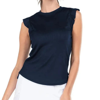 Women's Bring It On Rib Tennis Tank-Apparel-Lucky In Love-110073-401_MIDNIGHT-L-Tennis Express