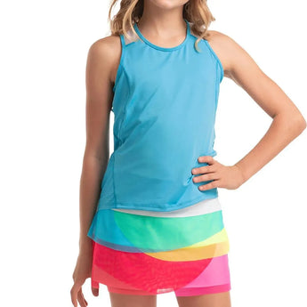 Girl's Tiebreak Tennis Tank Parrot-Apparel-Lucky In Love-111226-DEFAULT-L-Tennis Express
