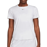 Women's Dri-Fit One Classic Short Sleeve Top-Apparel-Nike-111921-100_WHITEBLACK-L-Tennis Express