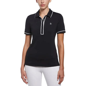 Women's Short Sleeve Veronica Tennis Polo-Apparel-Penguin-112202-001_CAVIAR-L-Tennis Express