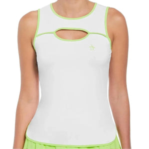 Women's Colorblock Tennis Tank with Cutout Detail Bright White-Apparel-Penguin-112219-DEFAULT-L-Tennis Express