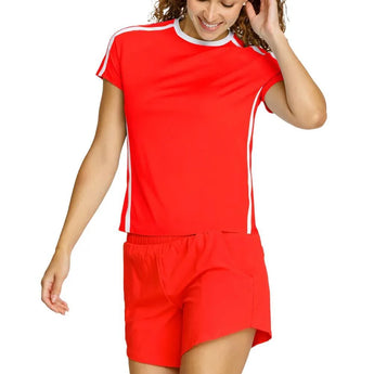 Womens Baseline Shortsleeve Pickleball Top Flamenco-Apparel-Spin-It-112372-DEFAULT-L-Tennis Express
