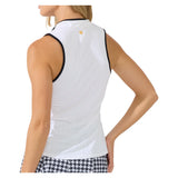 Women's Ace Mock Neck Tennis Tank White, Bobbe, Tennis Express, 113-001BF26-1