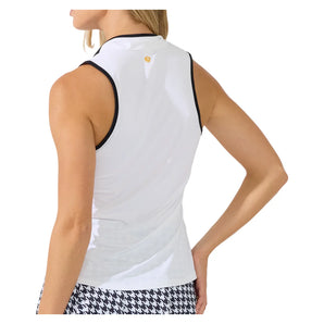 Women's Ace Mock Neck Tennis Tank White, Bobbe, Tennis Express, 113-001BF26-1