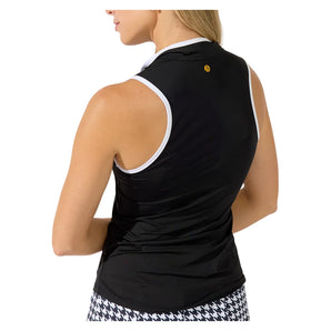 Women's Ace Mock Neck Tennis Tank Black, Bobbe, Tennis Express, 113-002BF26-2
