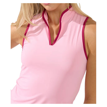 Women's Ace Mock Neck Tennis Tank Light Pink, Bobbe, Tennis Express, 113-125F26-3