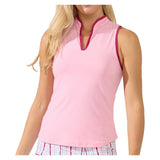 Women's Ace Mock Neck Tennis Tank Light Pink, Bobbe, Light Pink, Tennis Express, 113-125F26-LIGHT-PINK-1