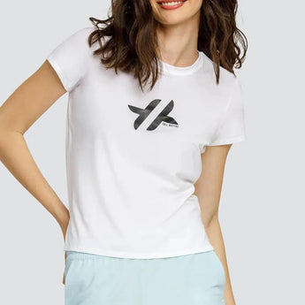Women's Bijou Short Sleeve Tennis Top White with Logo-Apparel-Tail-113134-DEFAULT-L-Tennis Express