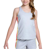 Girls'Heather Prisma Stripe Tank Gray-Apparel-Lucky In Love-113170-DEFAULT-L-Tennis Express