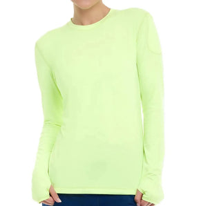 Women's 24/7 Long Sleeve Tennis Crew-Apparel-BloqUV-113347-NEON_YELLOW-L-Tennis Express