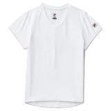 Girls Short Sleeve Performance Tennis Top-Apparel-Fila-113352-100_WHITE-L-Tennis Express