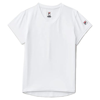 Girls Short Sleeve Performance Tennis Top-Apparel-Fila-113352-100_WHITE-L-Tennis Express