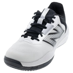 Women's 696v6 B Width Tennis Shoes White and Black-Footwear-New Balance-113385-DEFAULT-L-Tennis Express