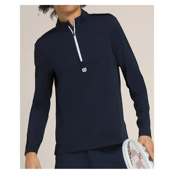 Men's Elevate Performance 1/2 Zip Long Sleeve-Apparel-Wilson-113526-CLASSIC_NAVY-L-Tennis Express