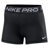 Women's Pro 3 Inch Shorts-Apparel-Nike-113707-010_BLACKWT-L-Tennis Express