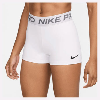 Women's Pro 3 Inch Shorts-Apparel-Nike-113707-100_WHITEBK-L-Tennis Express